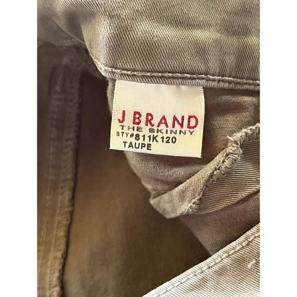 J Brand Womens The Skinny In Taupe Low Rise  811k120 Beige Classic Preppy 26 - Picture 5 of 9